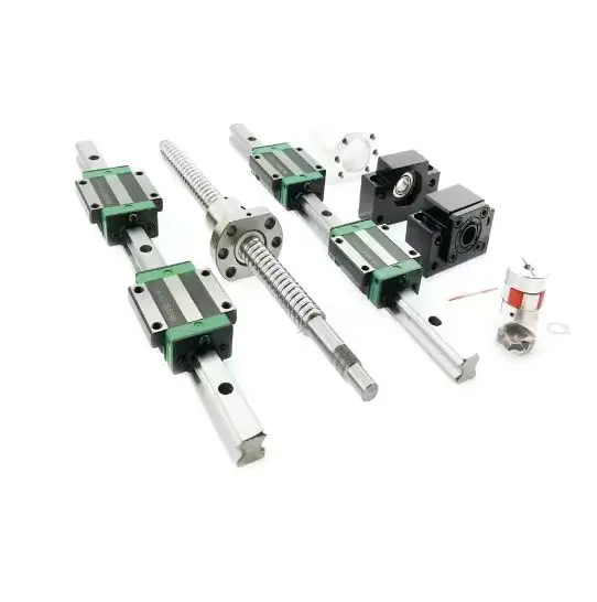 SFU1204 SFU1605 SFU1610 ball screw+2pcs HGR15 linear guide +4 HGH15CA/HGW15CC slider blocks etc 300-1400mm for CNC parts Routers