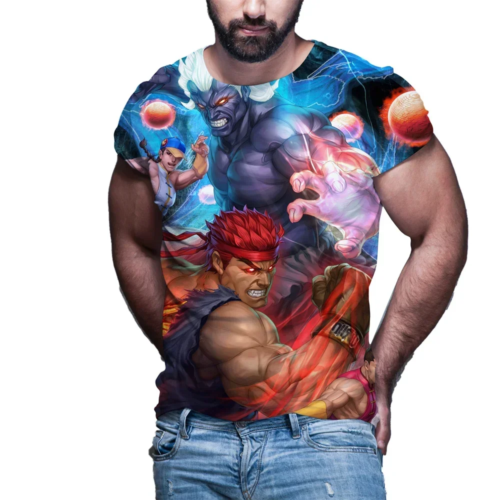 New Street Fighter T-Shirt Anime Fighting Game 3D Print Streetwear uomo donna Fashion maglietta oversize Harajuku Kids Tees Tops