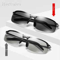 Polarized Sunglasses Men Metal Frame Photochromic Chameleon Glasses Macho Change Color Oculos Escuros Day Night Eyewear N02