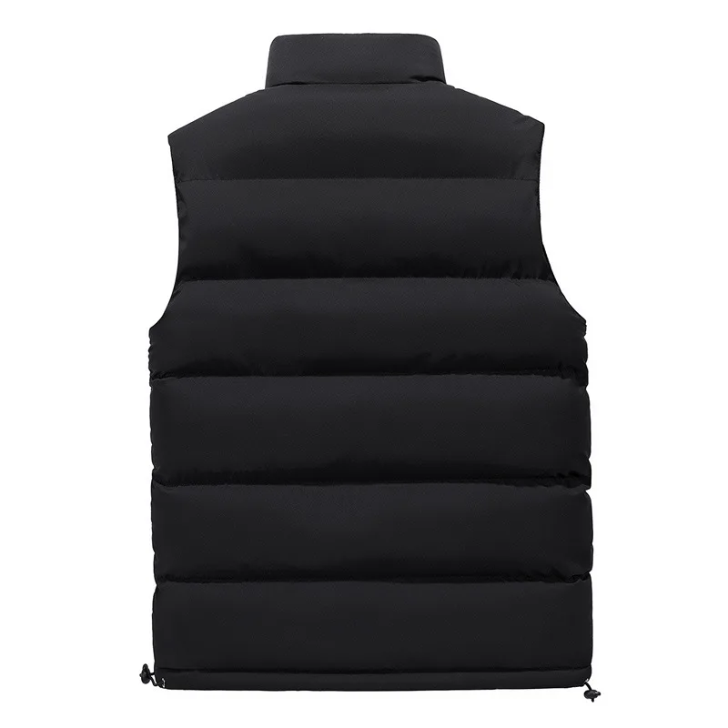 Autumn Winter Casual Vest For Man Stand Collar Warm Down Cotton Waistcoat Fashion Slim Fit Handsome Plus Size Sleeveless Vest