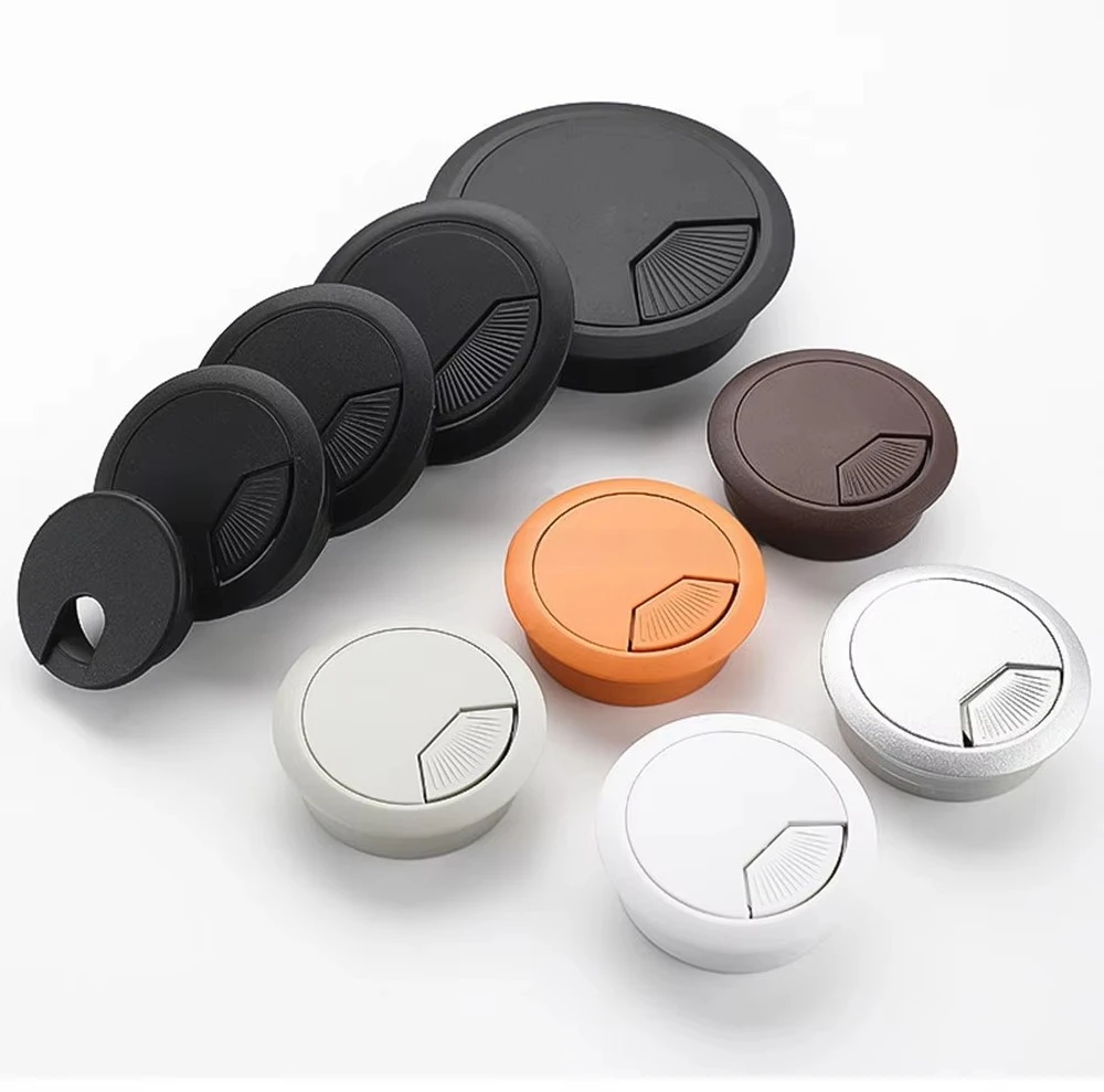 1 Piece Desk Cable Hole Cover ABS Plastic Cord Grommet 50mm 53mm 60mm 80mm Wire Organizer for Office Furniture Cable Management