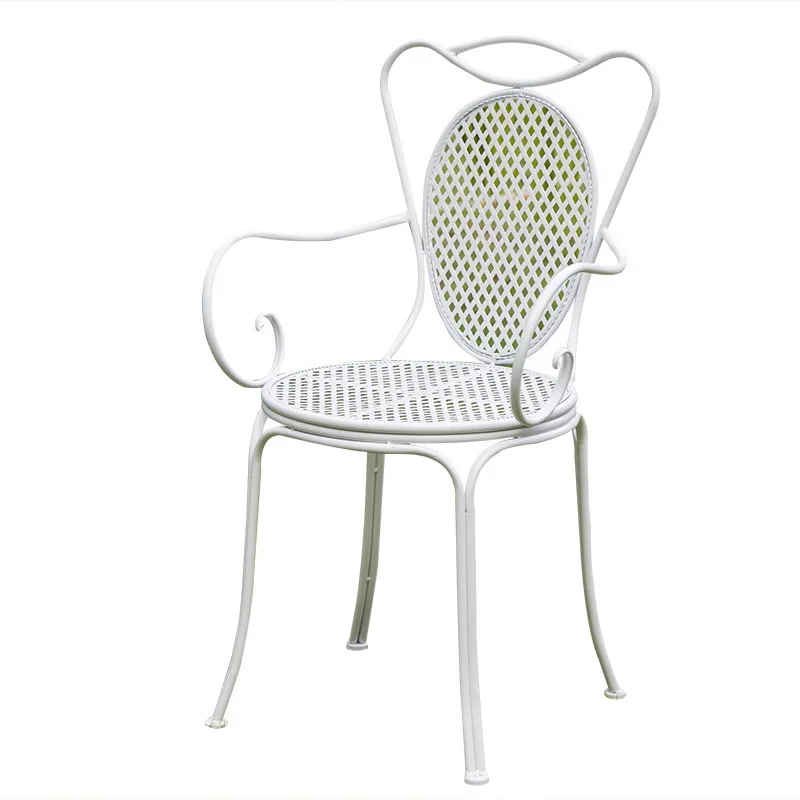 Nordic Balcony Negotiation Courtyard Outdoor Garden Table And Chair Combination Leisure White    Three Piece Set