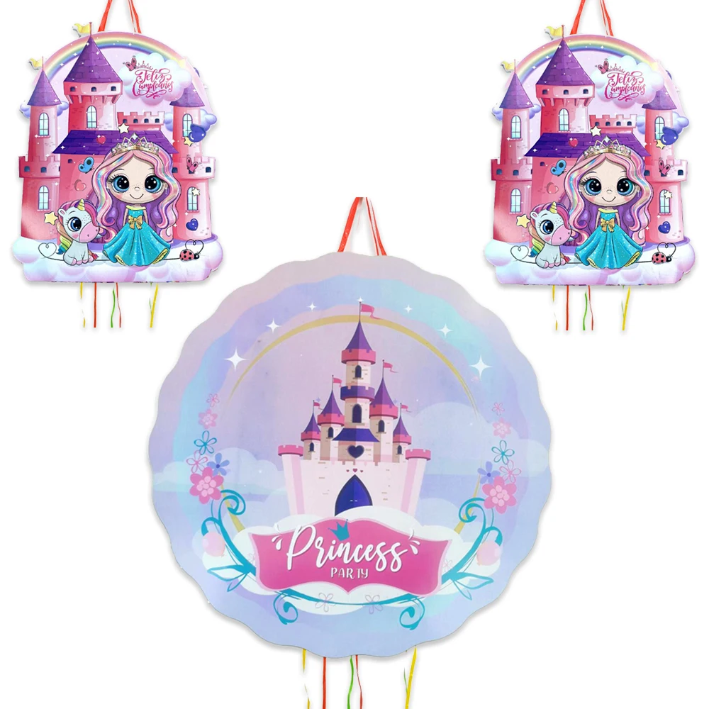 

1pcs/lot Princess castle Pinatas Birthday Party Deco Piñata Event piñata cumpleaños infantil Girls Boys Kids Favors DIY Pinata