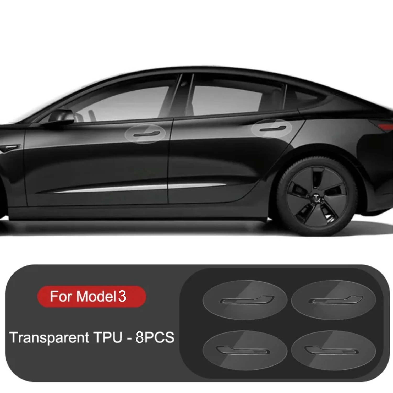 Suitable for Tesla Updated Model 3/Y Door Handle Protective Film Scratch Resistant TPU Transparent Protective Film