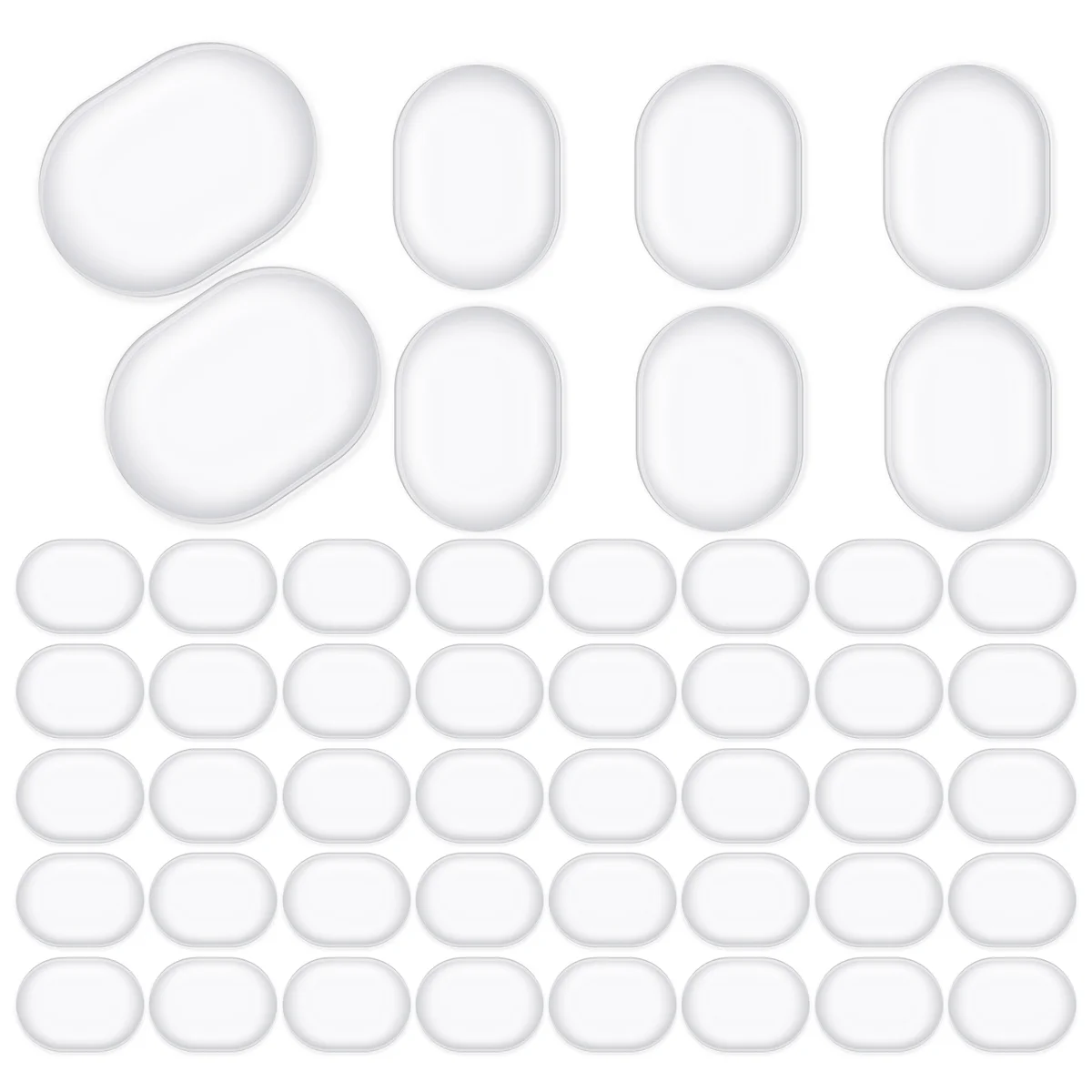【STOCK】48 Pcs Drum Dampeners Gel Pads Silicone Drum Silencers Soft Drum Dampener Drum Mute Pads Dampening Gel Pad(Transparent)