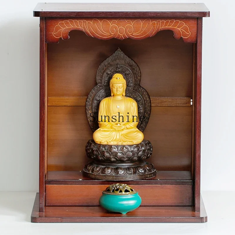 

Household shrine wall-mounted small Guanyin Buddhist platform, offering table, standing cabinet, shrine