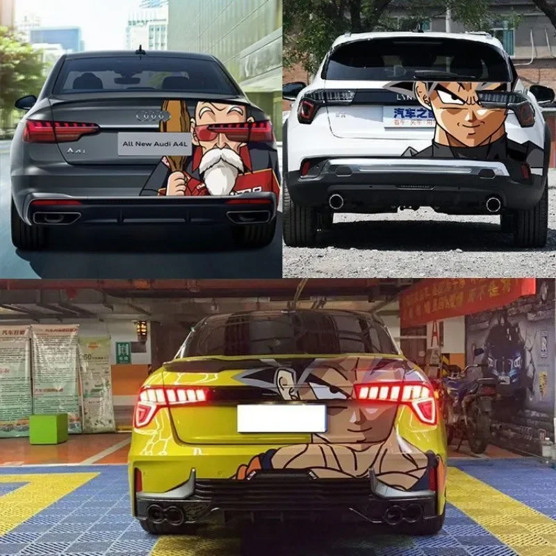 Dragon Ball Son Goku Master Roshi Vegeta Car Stickers Anime Peripheral Cartoon DIY Rear Car Tail Light Sticker Scratch Blocking