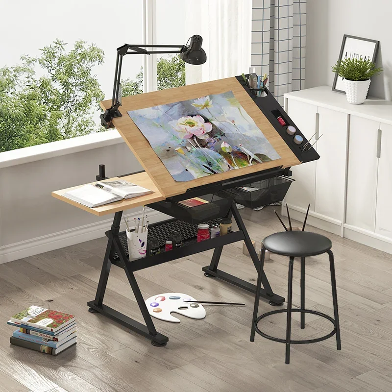 

Solid wood drawing Lifting painting table Desk painting Oil painting Art design Architect workbench