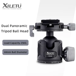 XILETU 44mm Ball Head Camera Tripod Monopod Mounting Adapter Arca Quick Release Plate Aluminum Alloy Load Bearing 25kg