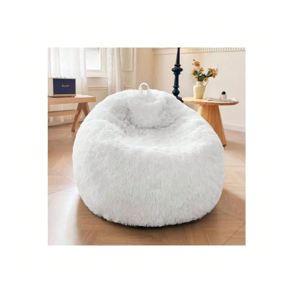 Plush Bean Bag Chair Cover Filling Not Included Washable, UltraSoft Faux Fur Storage Bean Bag Cover Large, Fluffy Bean Bag Chai