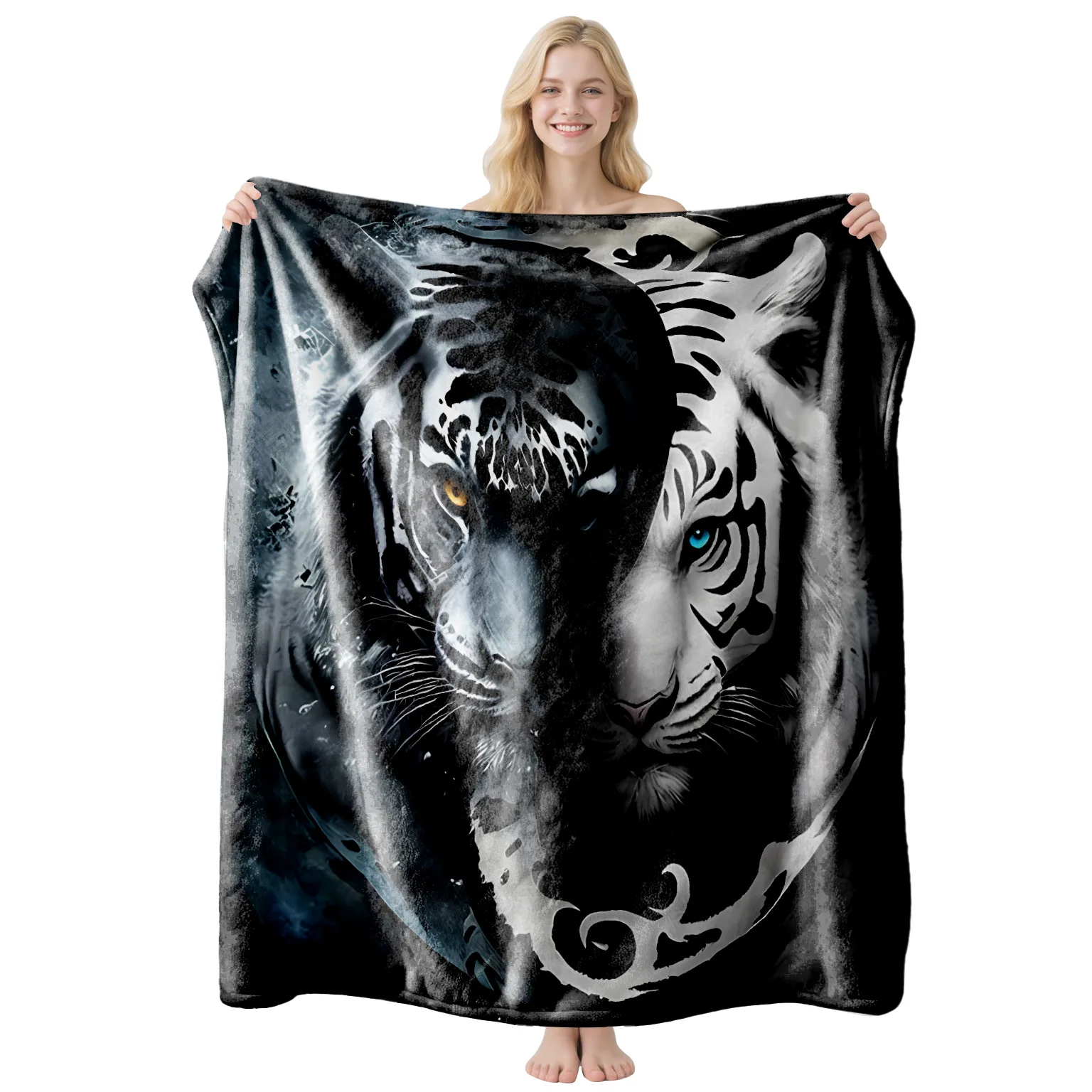 Blanket Throw Colorful Sugar Skull Rose Flower Gothic Cozy Sofa Bed Blankets Halloween Day of The Dead Gift Blanket
