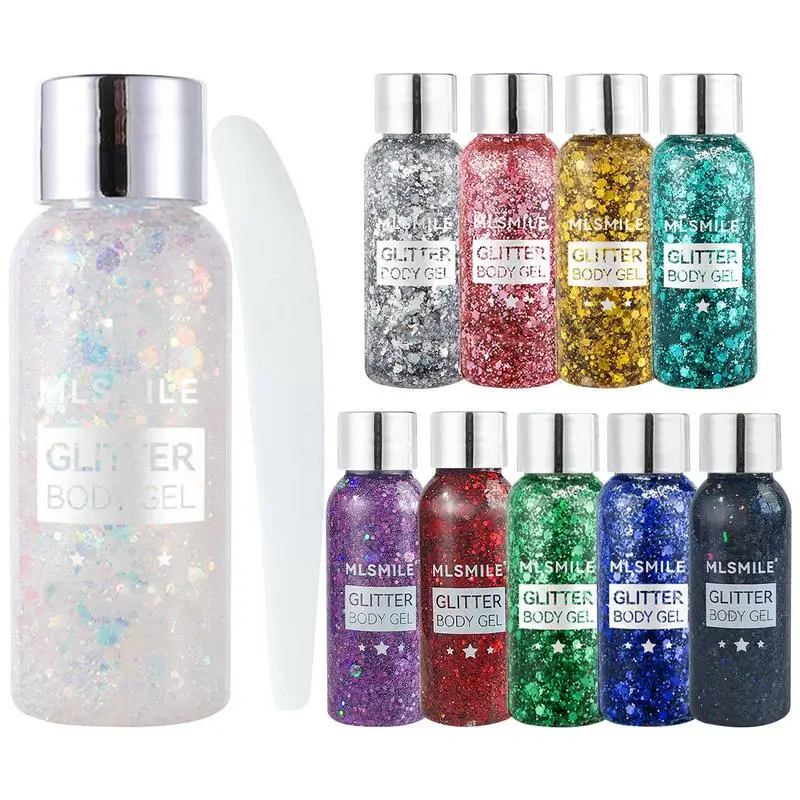 1szt Eye Glitter Nail Hair Body Face Gel Art Waterproof High Gloss Glitter Body Multifunctional Makeup Decoration Party Festival