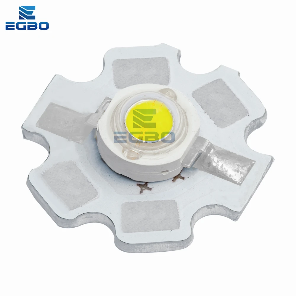 고출력 LED 비즈 풀 스펙트럼 퓨어 화이트, 20mm 블랙 스타 PCB 방열판, 알루미늄 기판, DIY 조명, 10 개, 1W