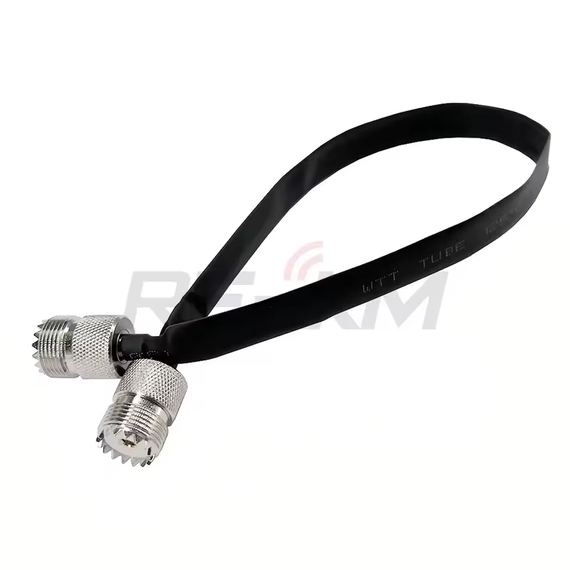 Window/Door Pass Through Flat RF Coaxial Cable SO239 UHF Female to UHF Female Male  PL259 50 Ohm RF Coax Pigtail Extension Cord - Image 3