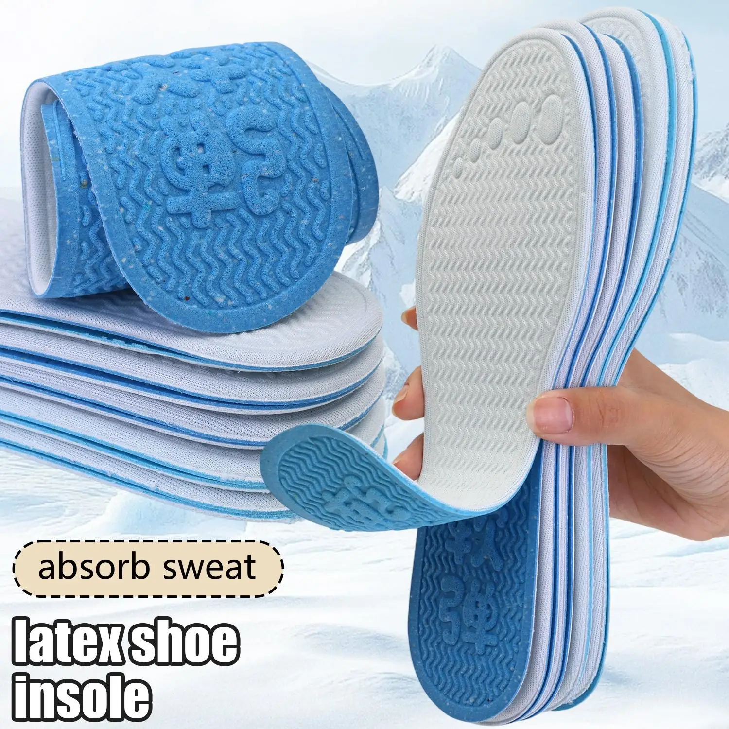 Summer Breathable Sports Insoles Latex Elastic Sweat Absorbing Shoe Sole Men Women Comfortable Anti Odour Running Sport Shoe Pad