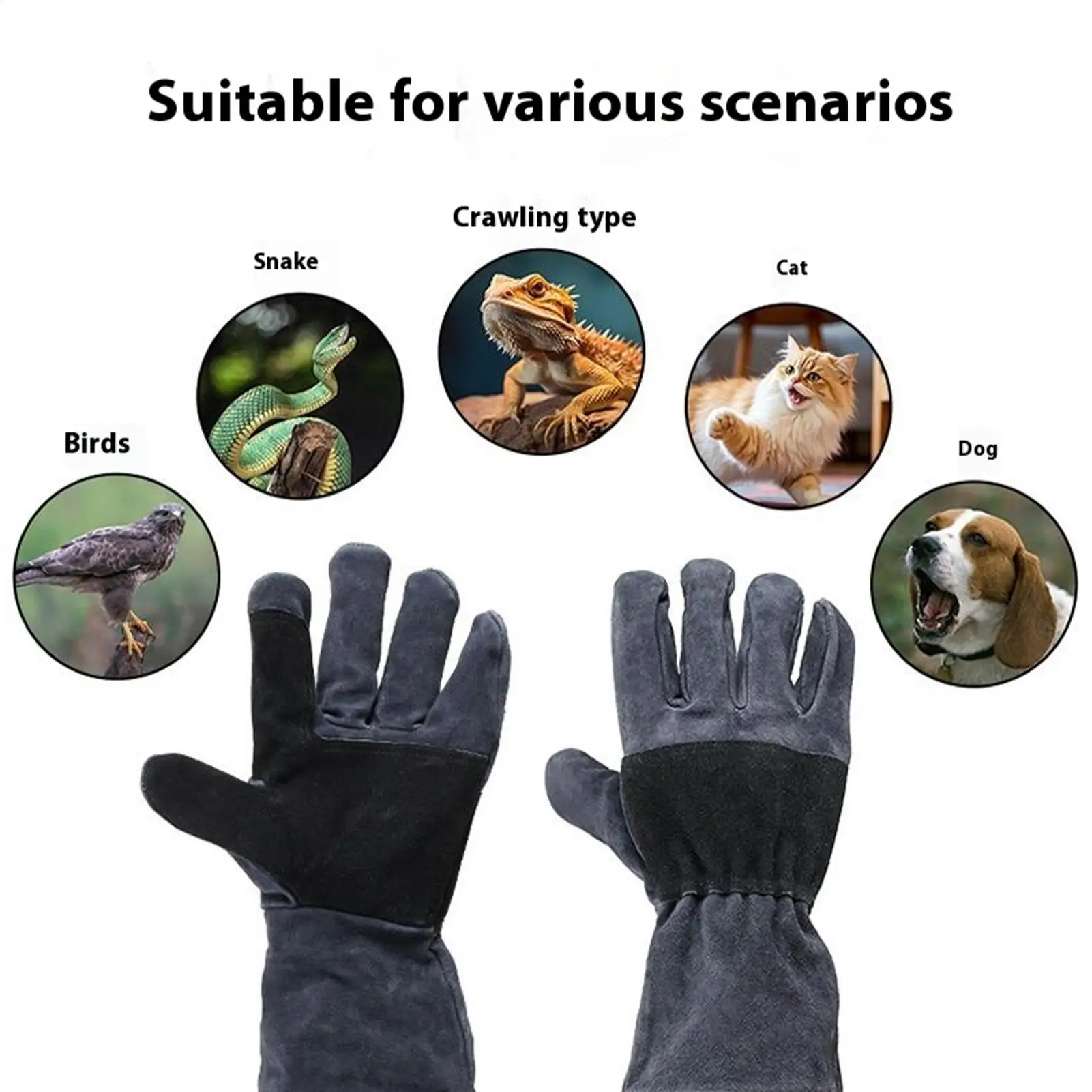 

Перчатки для обработки животных, 23,6 дюйма, устойчивые к укусам, многофункциональные перчатки для домашних животных, защитное оборудование для захвата змей, уход за собаками