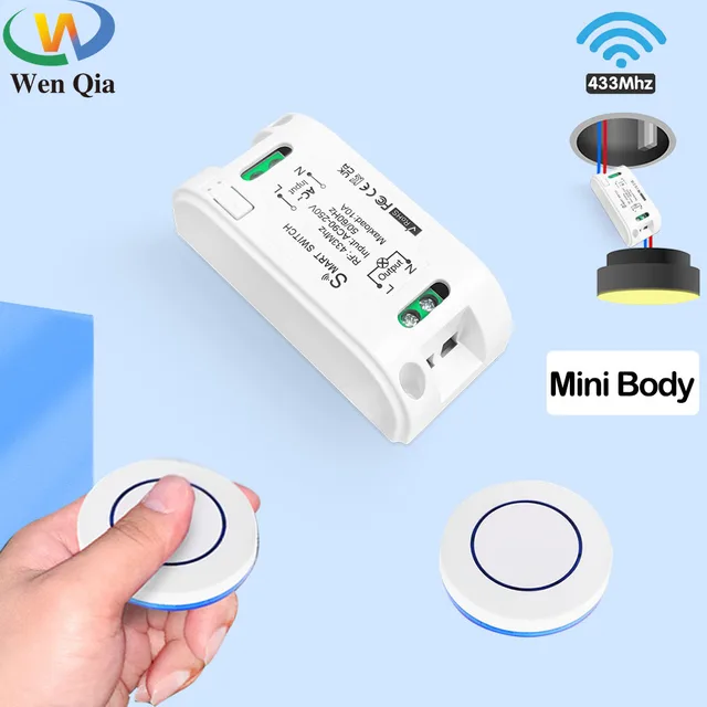 RF 433Mhz Bezprzewodowy inteligentny włącznik światła Mini włącznik panelu ściennego z pilotem Mini AC 110V 220V 230V Przekaźnik Odbiornik Światła Wentylator