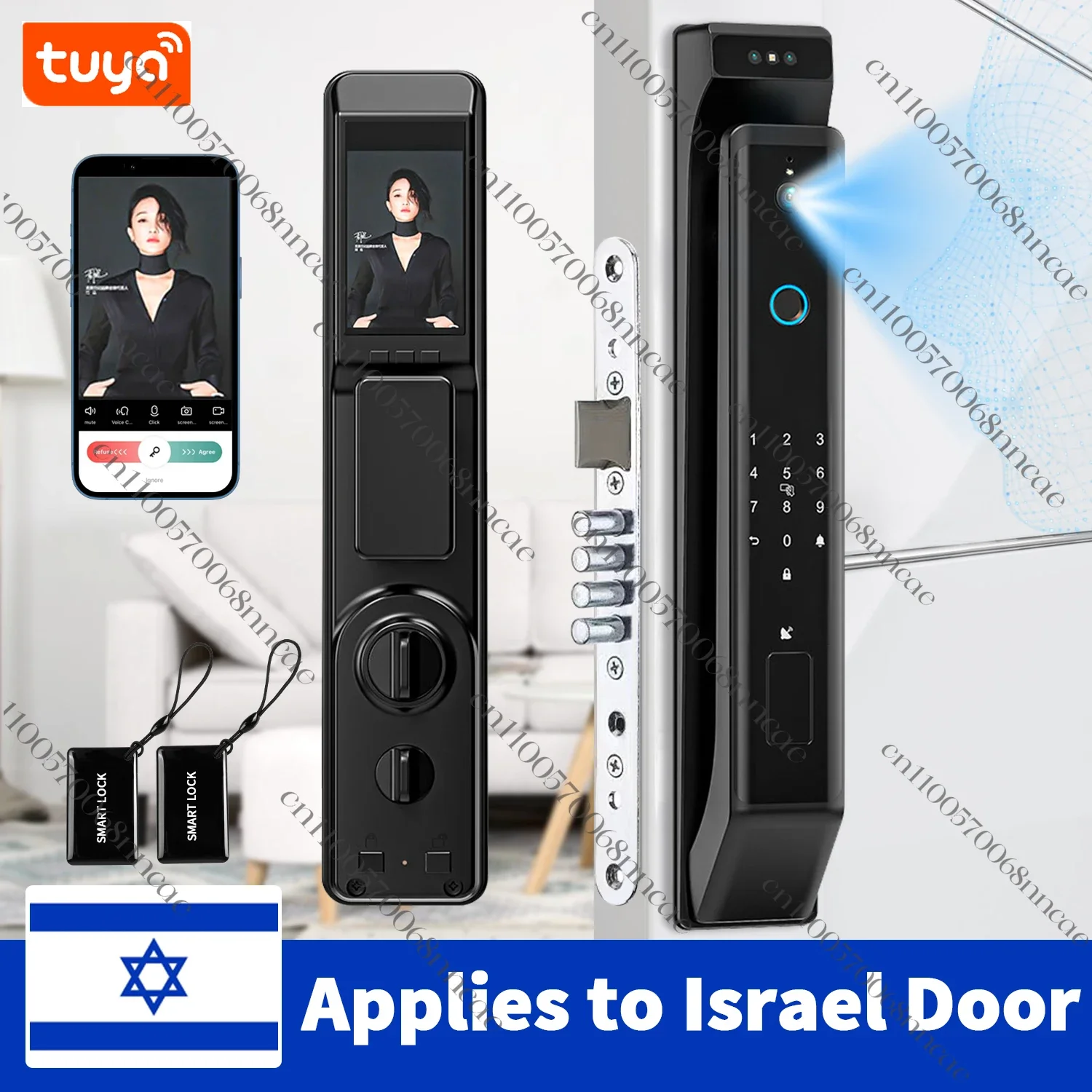 Diosso 2025 New Arriver Keyless Entry Wifi Tuya Remote Control Unlock Smart Lock Door With Camera HD Screen for Home