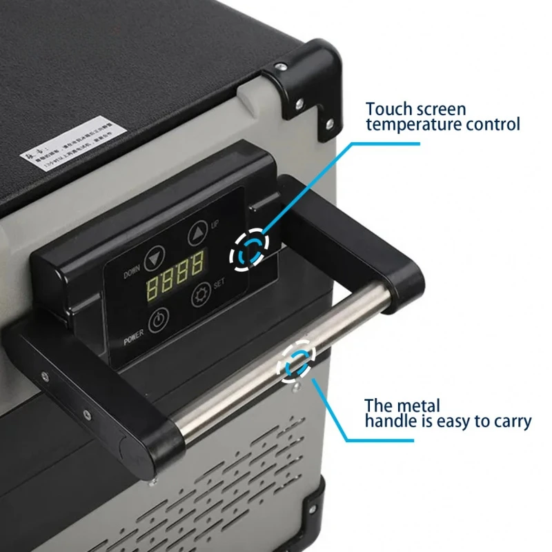 Heavy Duty 32L Portable Car Fridge Freezer Compressor Screen 12V 24V Truck SUV Camping Parts