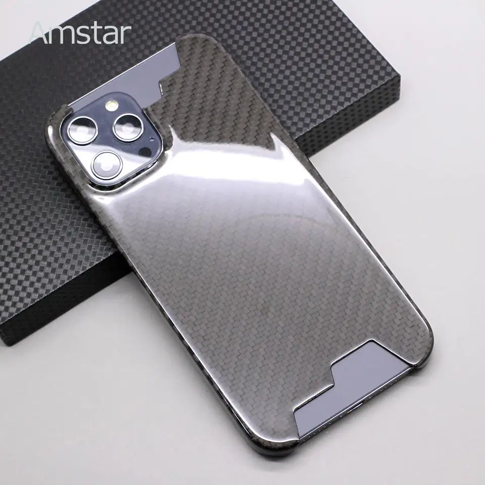 Amstar 100% Pure Carbon Fiber Phone Case for iPhone 12 Pro Max Premium Ultra-thin Carbon Fiber Hard Cover for iPhone 12 Mini