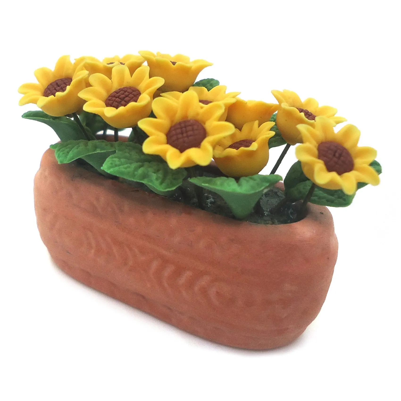 1/12 Simulation Dollhouse Sunflower Model,Miniature Clay Flowers Bonsai for DollHouse Scene Decoration Accessories