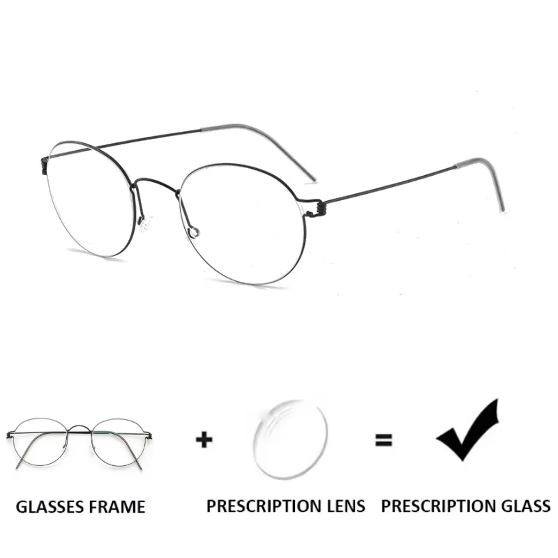 Air titane lunettes de Prescription cadre hommes femmes rondes lunettes photochromiques myopie optique lunettes progressives 50mm Morten