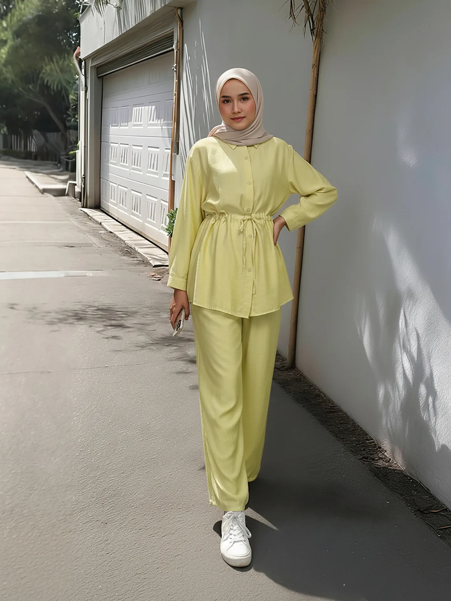 Eid muçulmano conjuntos para mulheres camisa de manga longa com cordão + calças de perna larga femme mussulmane conjuntos islam roupas robe