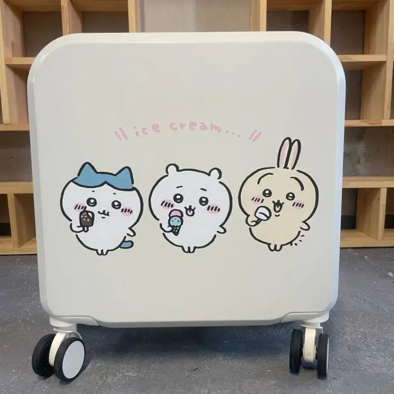 18 Inch Hachiware Suitcase Carry-On Suitcase Student Suitcase Large Capacity Storage Kawaii Cartoon Bags for Woman Anime Figure