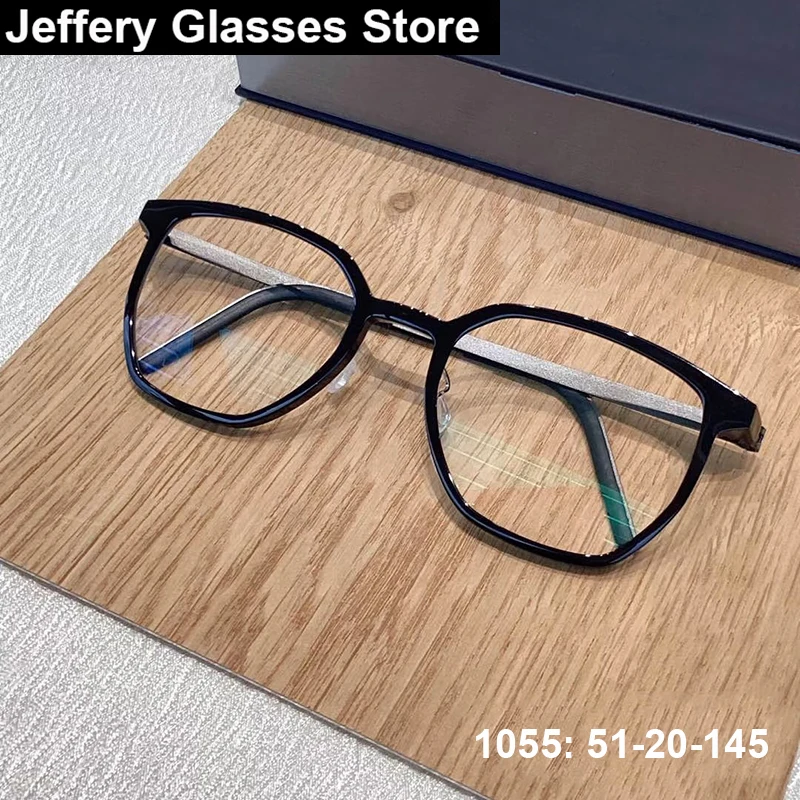 

Denmark Brand Design Men Square Glasses Frame 1055 Ultralight Titanium Acetate Oversize Women Eyeglasses Fashion Spectacles Gafa