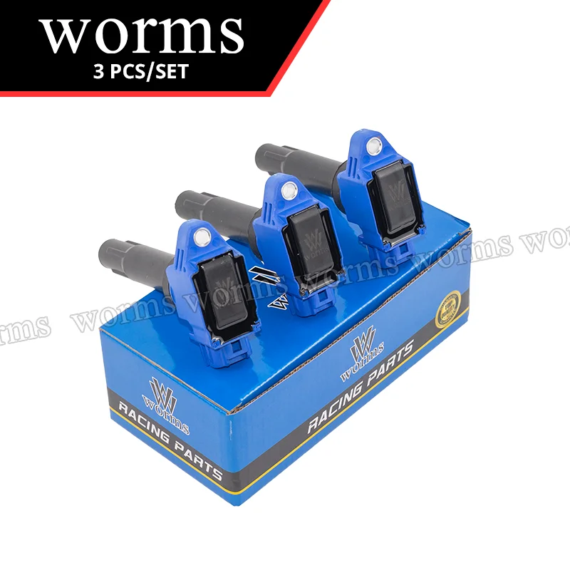 Corrida Worms bobina de ignição Pack, Desempenho para Suzuki Swift V Vitara K10C, 33400-81P00, 3pcs conjunto