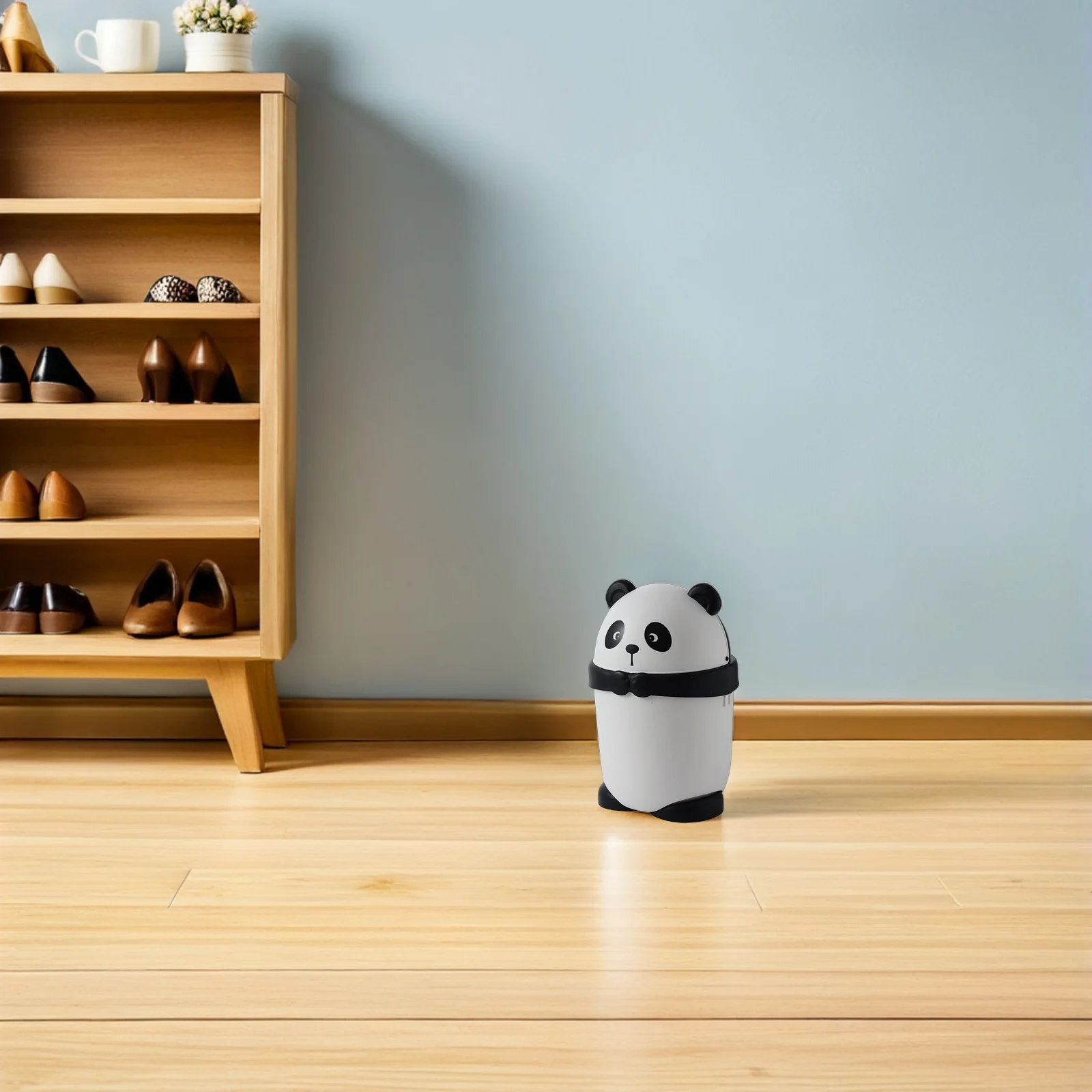 

2Pcs Panda Trash Can Cute Cartoon Trash Bin Flip Lid Mini Desktop Waste Bin for Bedroom Kitchen Bathroom Office