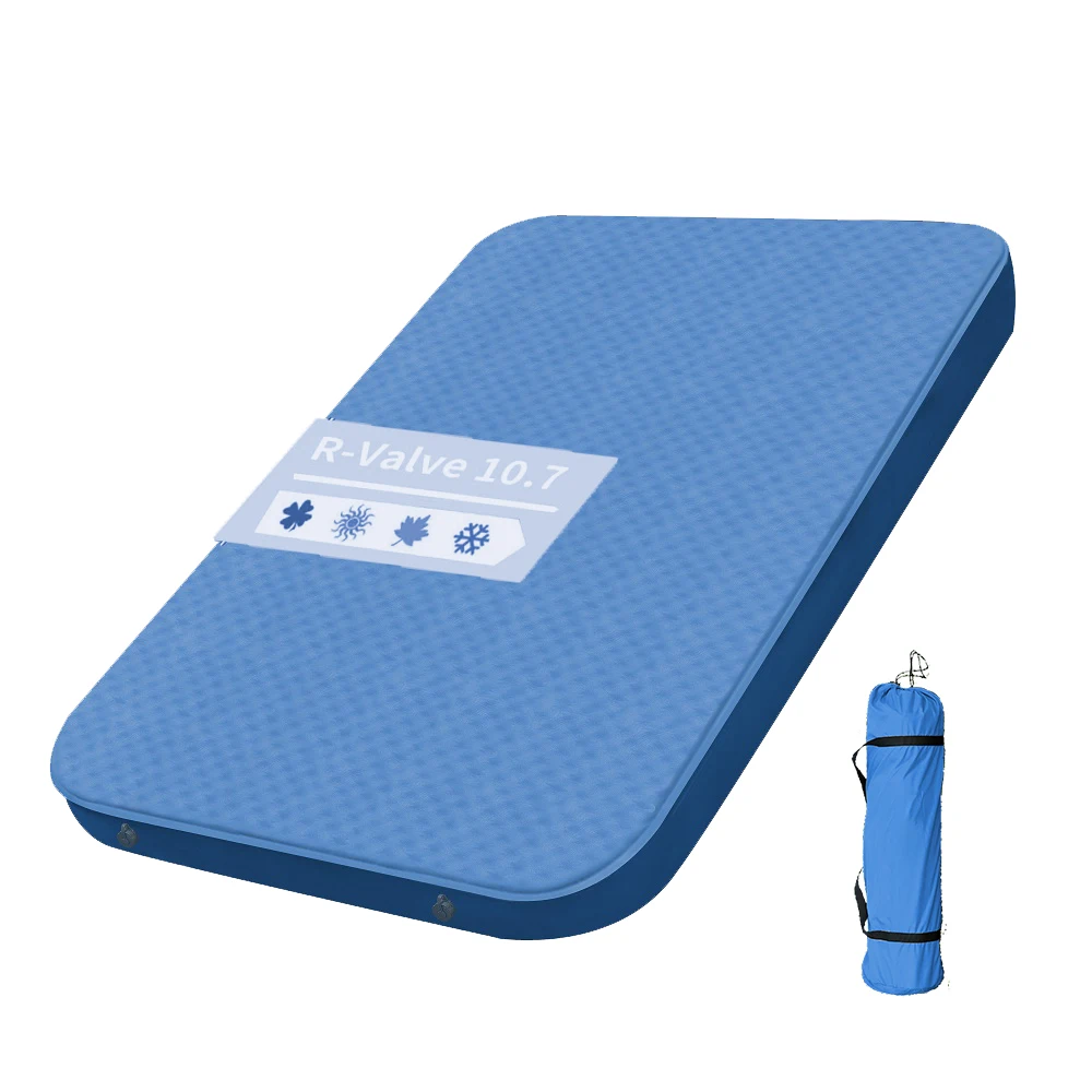3D Double Outdoor 30D Polyester Camping Sleeping Pad Portable Comfort Self-Inflating Camping Mattress TPU Foldable Camping Mat