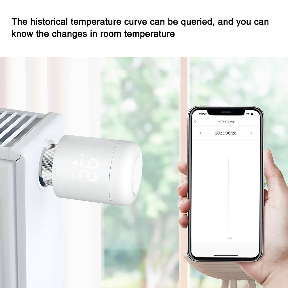 Tuya Zigbee Thermostatic Radiator Valves Intelligent Wireless Mobilephone App Control Home Heating Thermostat Temperature Contro