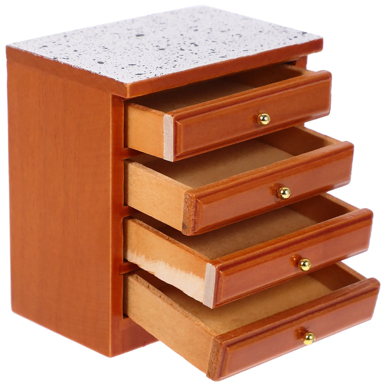 

Miniature Vintage Wood Bedside Cabinet Mini House Furniture Decoration Living Room Bedroom Accessory Miniature Wooden Cabinet