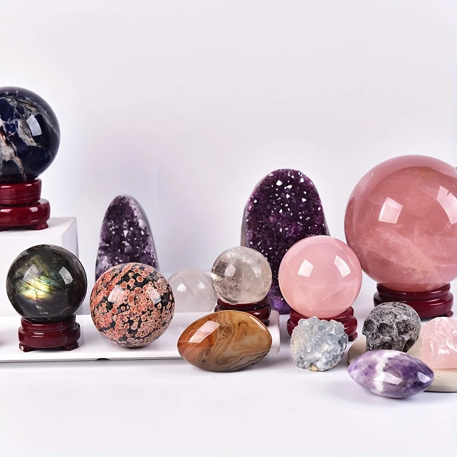 Mixed Crystal Decorative Stones – Natural Freeform Spheres, Obelisks & Palm Stones in 2lb/4lb/6lb/8lb Sets | Unique Specimen Gif view 5