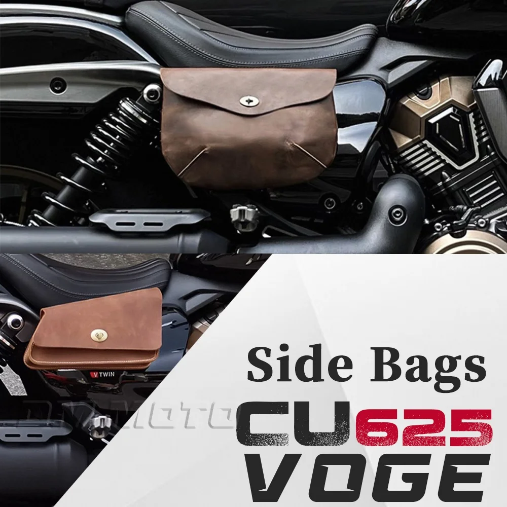 Motorcycle retro side cover bag side bag water cup holder small decorative leather bag FOR VOGE CU625 CU-625 CU625