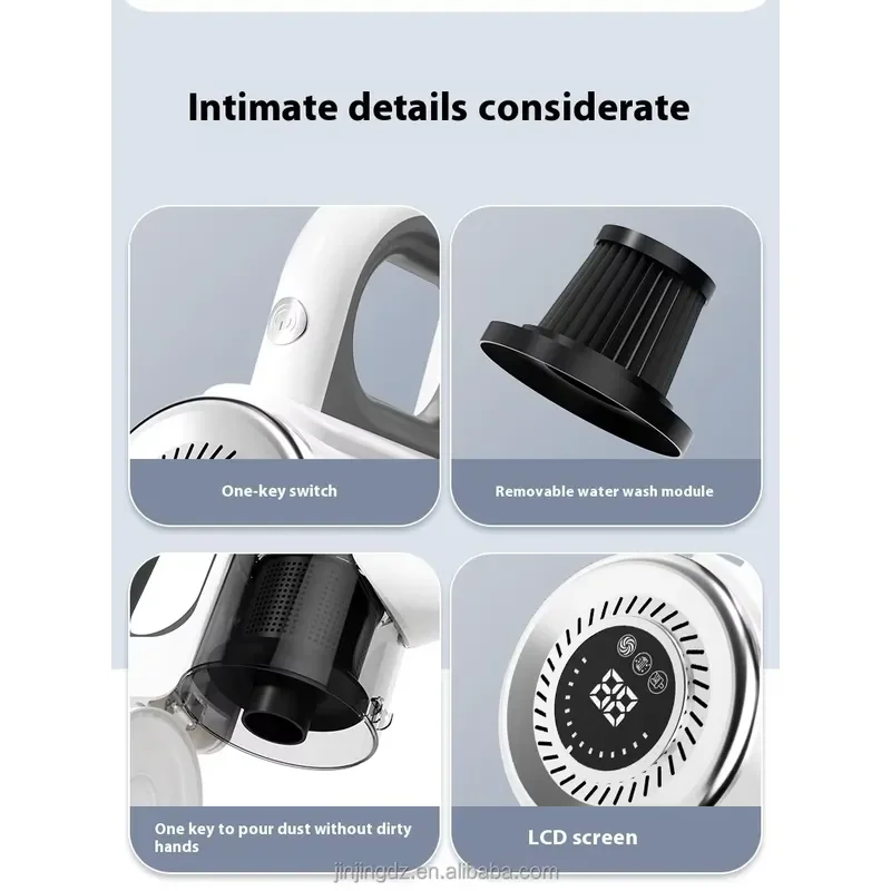 Smart silent hand-held stick vacuum cleaner at home
