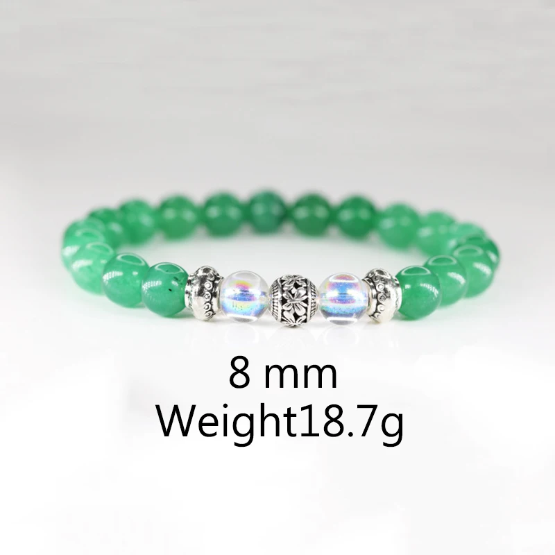 Natural Green Aventurine Stones Bracelet Simple Charm Women and Men Jewelry Yoga Reiki Healing Clear Crystal Beaded Bracelets