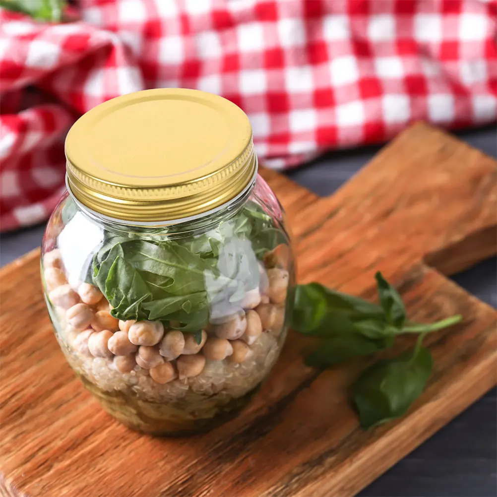 

Alipis 10pcs 70mm Jar Lids Reusable Golden Metal Canning Caps for Leak Proof Food Storage