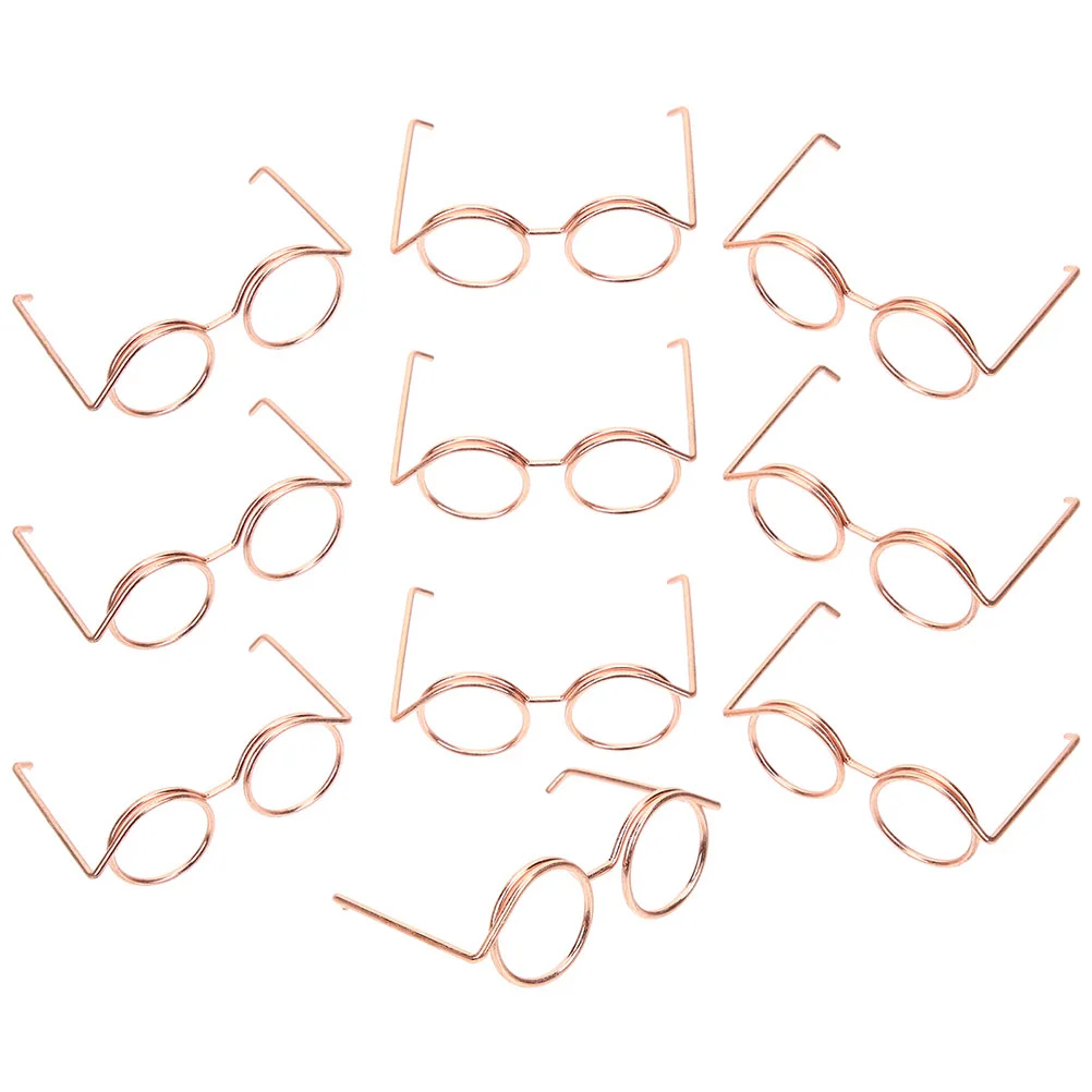 

10 Pcs Glasses Diapers Sunglasses Bulk Dog Frame Miniature for Dolls Rave Eyeglasses Props Dress up Metal DIY