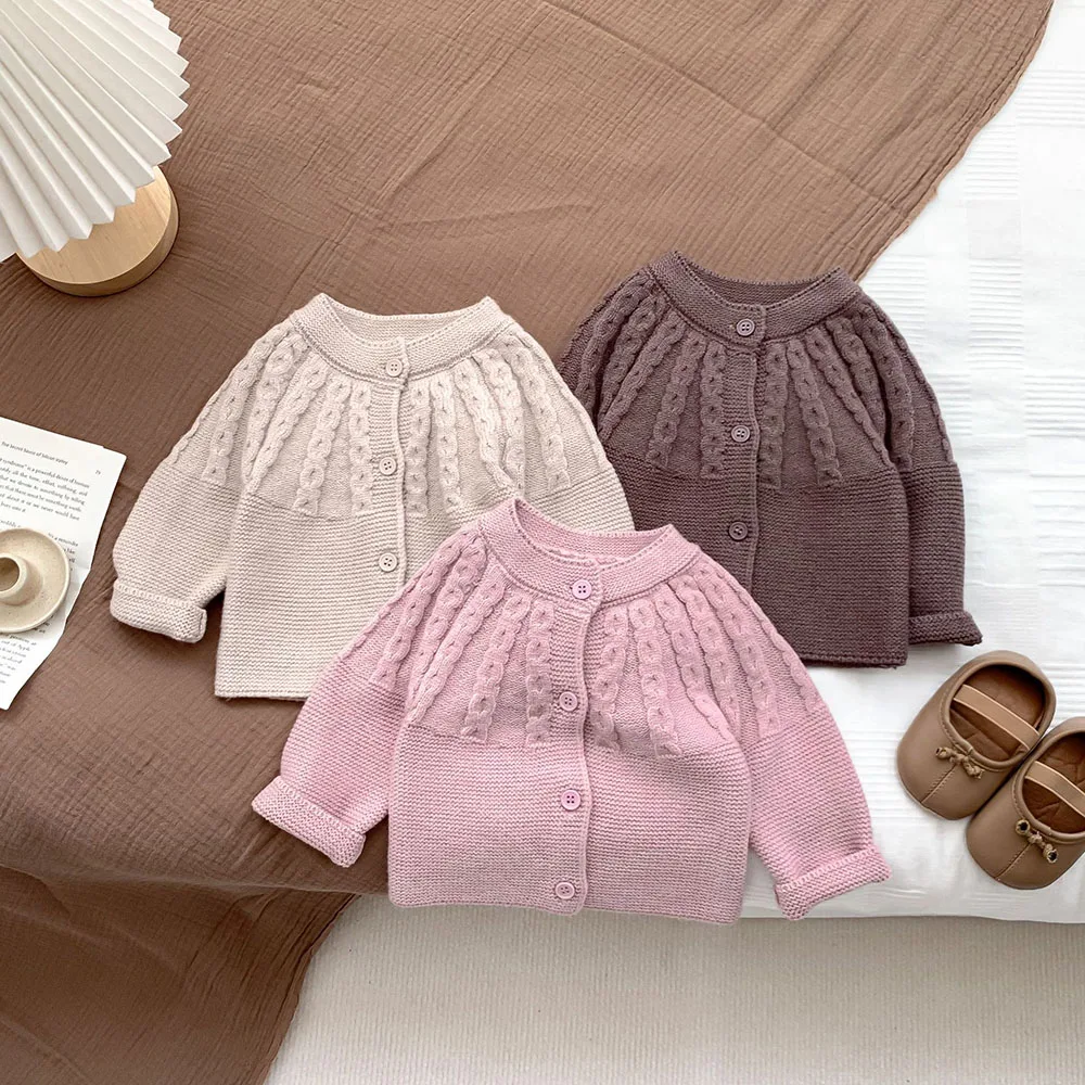 Autumn Winter Baby Girl Clothes Set 2Pcs Knit Sweater + Pants For Baby Girls Newborn Baby Clothes Gift