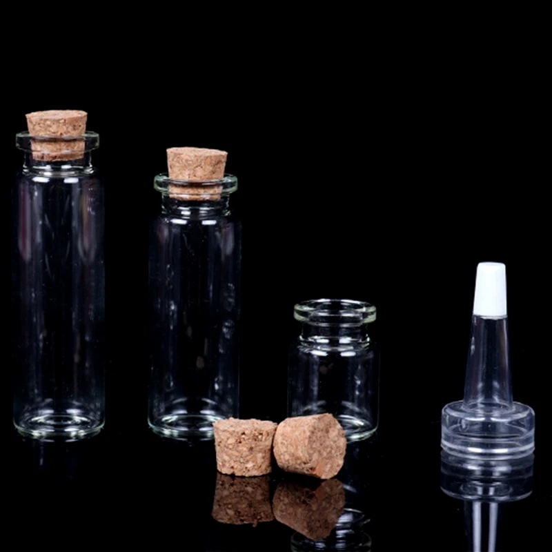 Small Bottles with Cork Stoppers Tiny Vials Small Clear Glass Jars Lids Storage Container for Art Crafts Projects DIY Party D0UE