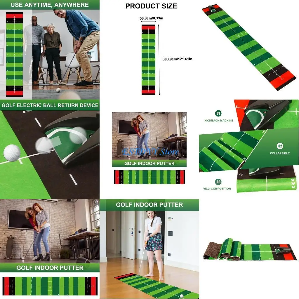 G6DE Golf Putting Green Accessorio per golf Tappetino per golf Tappetino per pratica da golf per interni, Tappetino per golf per