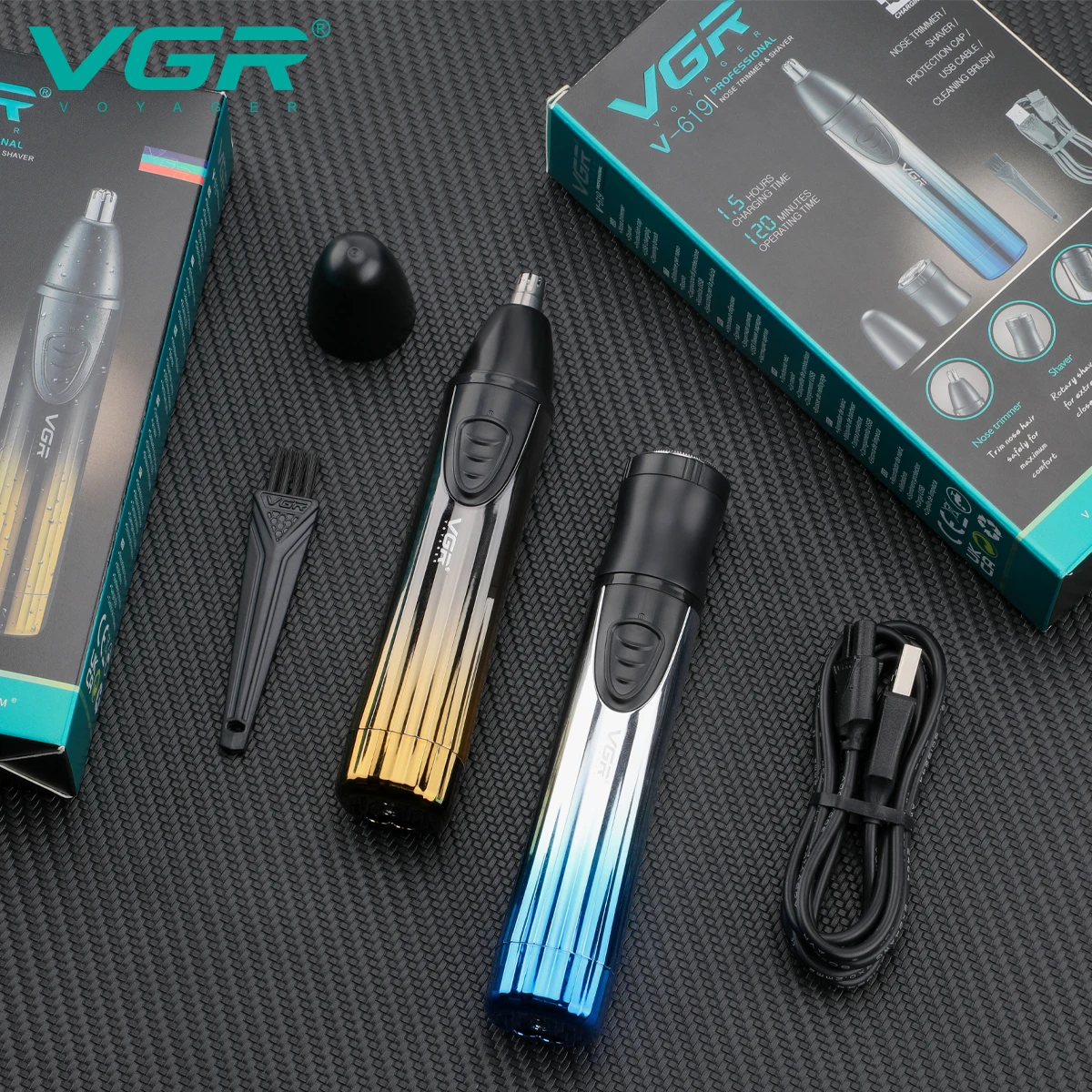 

VGR мужской триммер для волос в носу и ушах, перезаряжаемый персональный триммер для стрижки волос, профессиональные триммеры из фольги, триммер для волос в носу и ушах V-619