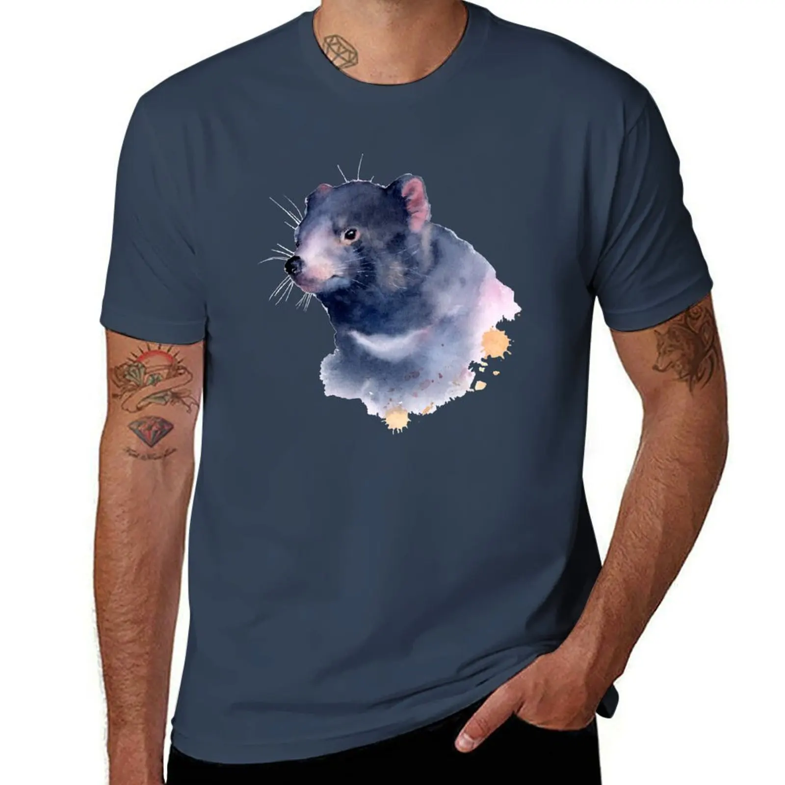 

Tasmanian devil watercolor T-Shirt Christmas Casual Tee Shirt