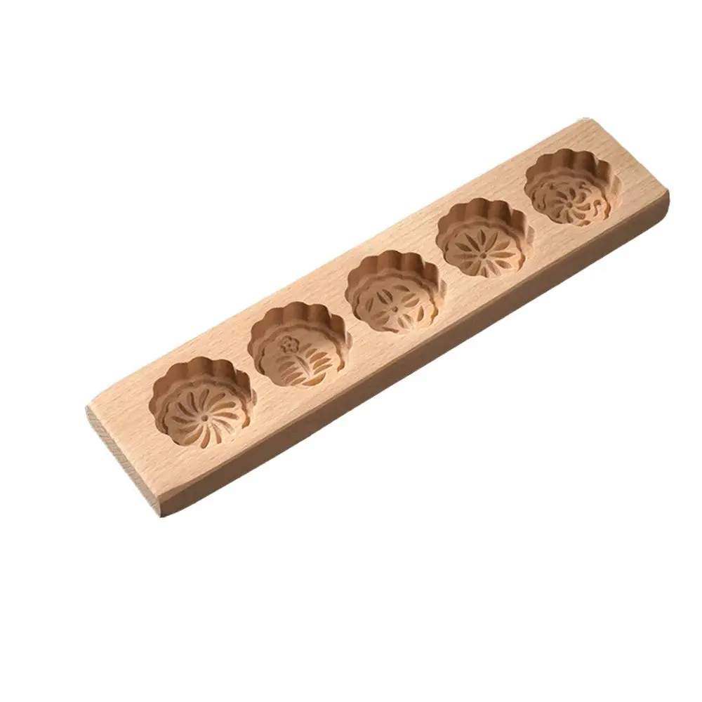 DIY Mould Press 5 Flower Mid-autumn Festival Environmental Decorating Tools Baking Mold Moon Cake Mold Cake Mold