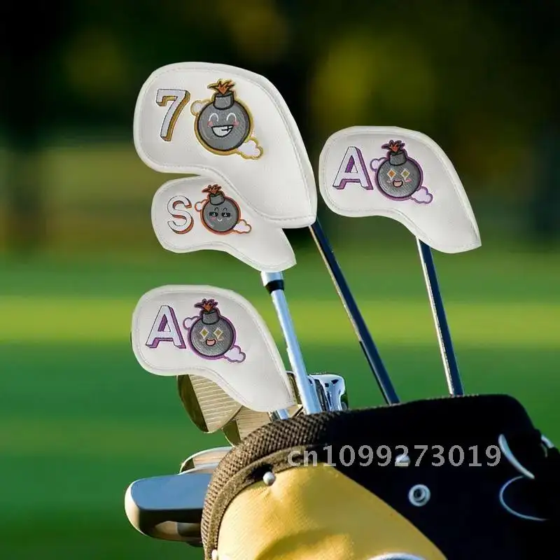 

10Pcs/Set Golf Iron Headcover PU Embroidery Waterproof Golfs Protector Cover Cover Set Golf Golf Putter Headcover