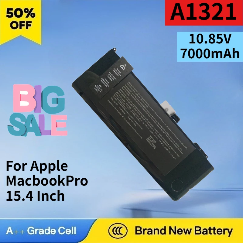 A1321 10.85V 7000mAh Battery for Apple MacbookPro 15.4 Inch A1286 2009 Mid 2010 MB985 MC118 A1382 High Quality Laptop Battery