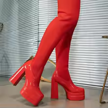 Elastic Long Boots, Over-the-knee High-heeled Slimming Leg Knitted Sock Shoes, Plus-size Ultra-high Heeled Fashion Women's Boots - AliExpress