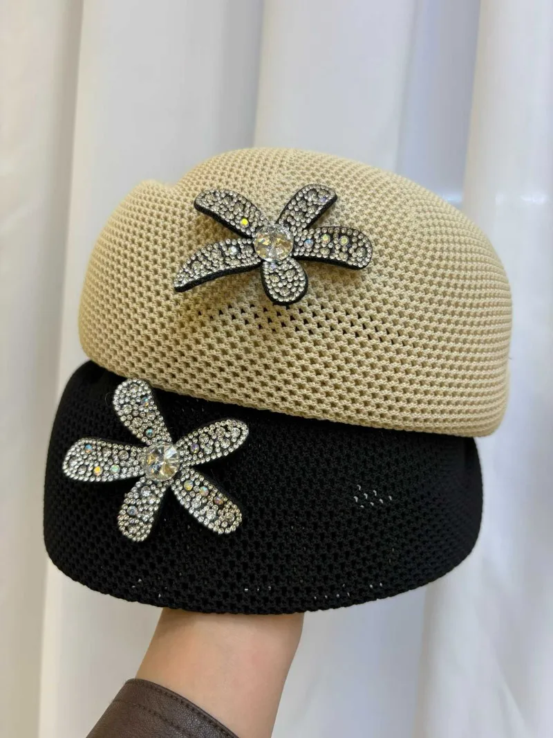 Elegante französische Blumen-Baskenmütze mit Aushöhlungen für Damen – Sommerliche koreanische Mode, süße, vielseitige Stewardess-Mütze, Künstlerhut – Detail 8
